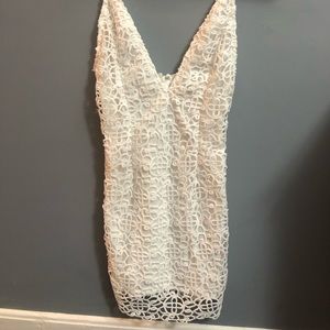Forever 21 white zip up lace mini dress